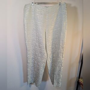 Sigrid Olsen Linen Silk Floral Jacquard Pants 12